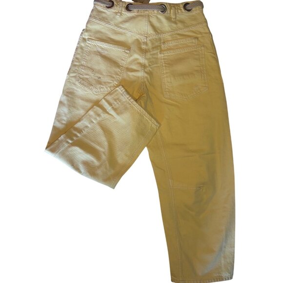 Free People We The Free Moxie Low Slung Barrel Jeans Lemon Icing Wash 29 New - Picture 8 of 16